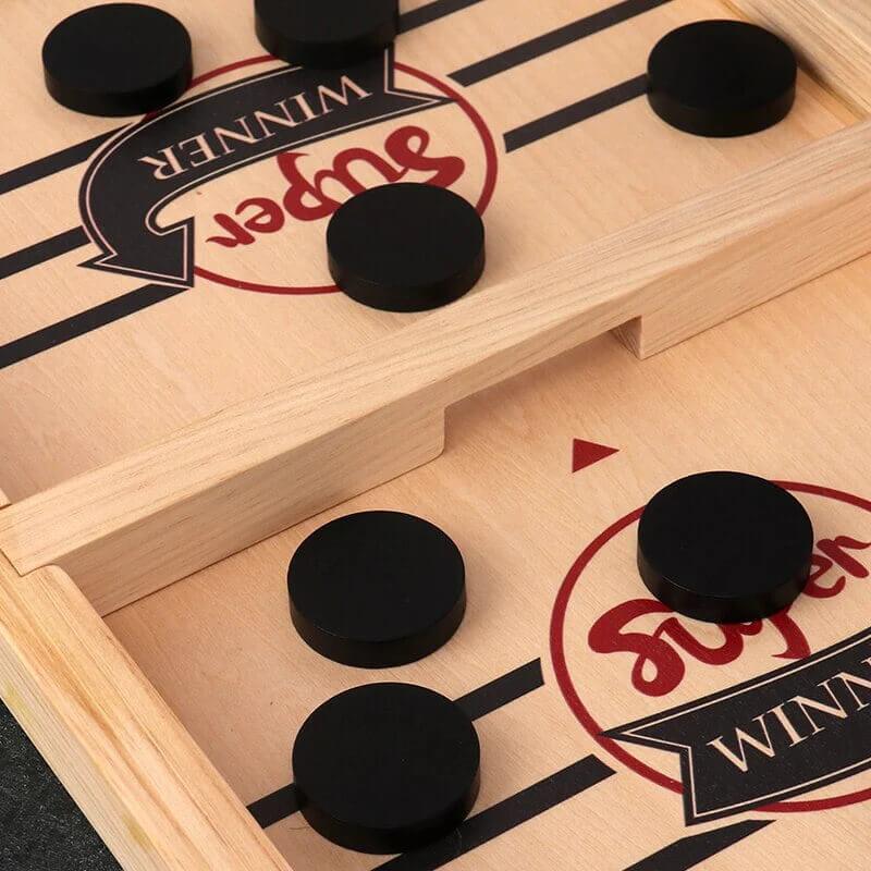 Sling Puck Wooden Board Game – Fast-Paced Family Battle Game