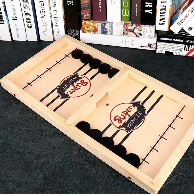 Sling Puck Wooden Board Game – Fast-Paced Family Battle Game