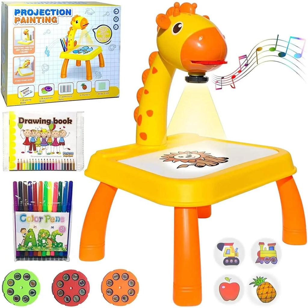 Kids Projector Painting Table – LED Drawing Art Toy