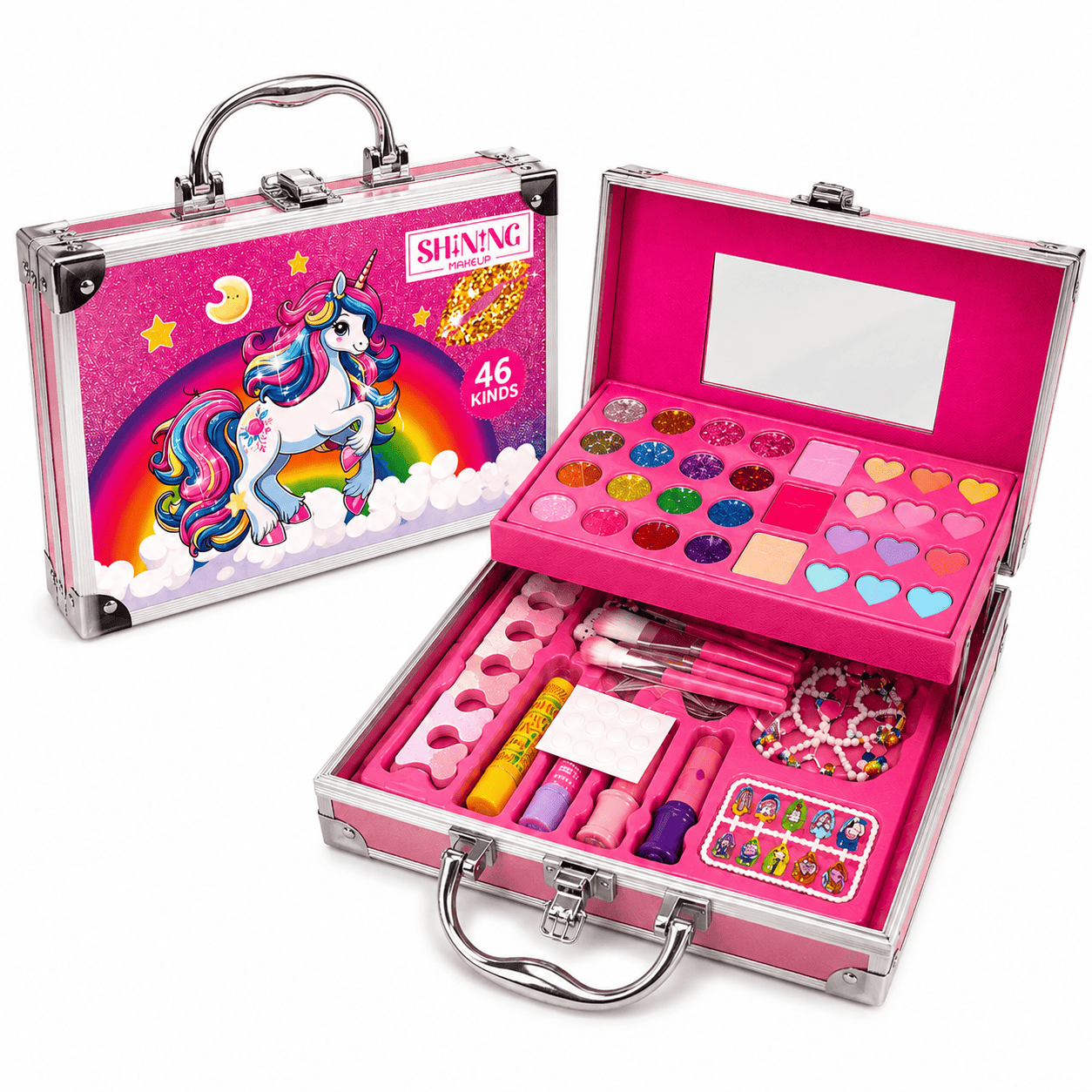 46-Piece Kids Makeup Kit with Aluminum Case