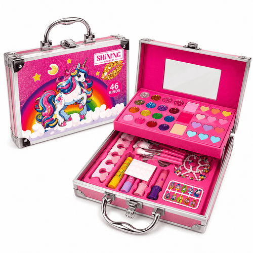46-Piece Kids Makeup Kit with Aluminum Case