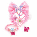 Girls Beauty Accessories Set – Pink Hair & Jewelry Set