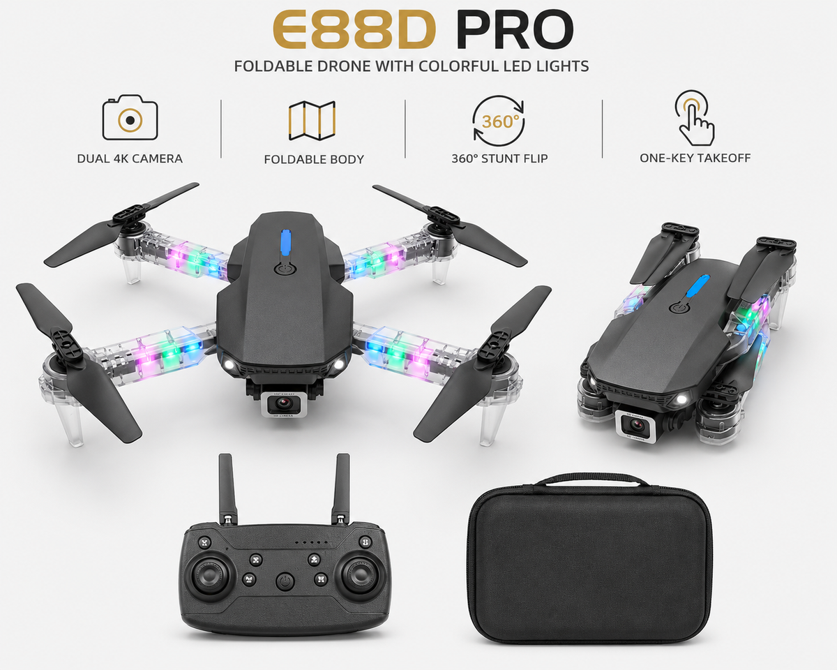 E88D Pro Foldable Drone with Dual Camera