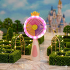 Rechargeable Handheld Fan with LED Ring Light - Portable & Quiet