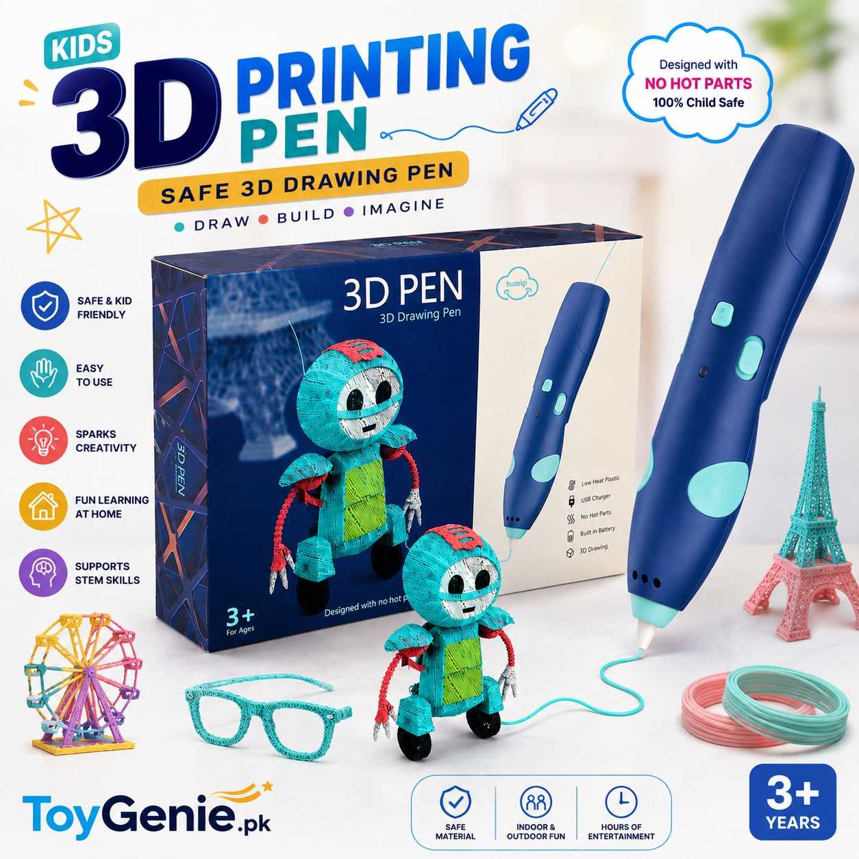 Kids 3D Printing Pen | Safe 3D Drawing Pen for Creative Learning