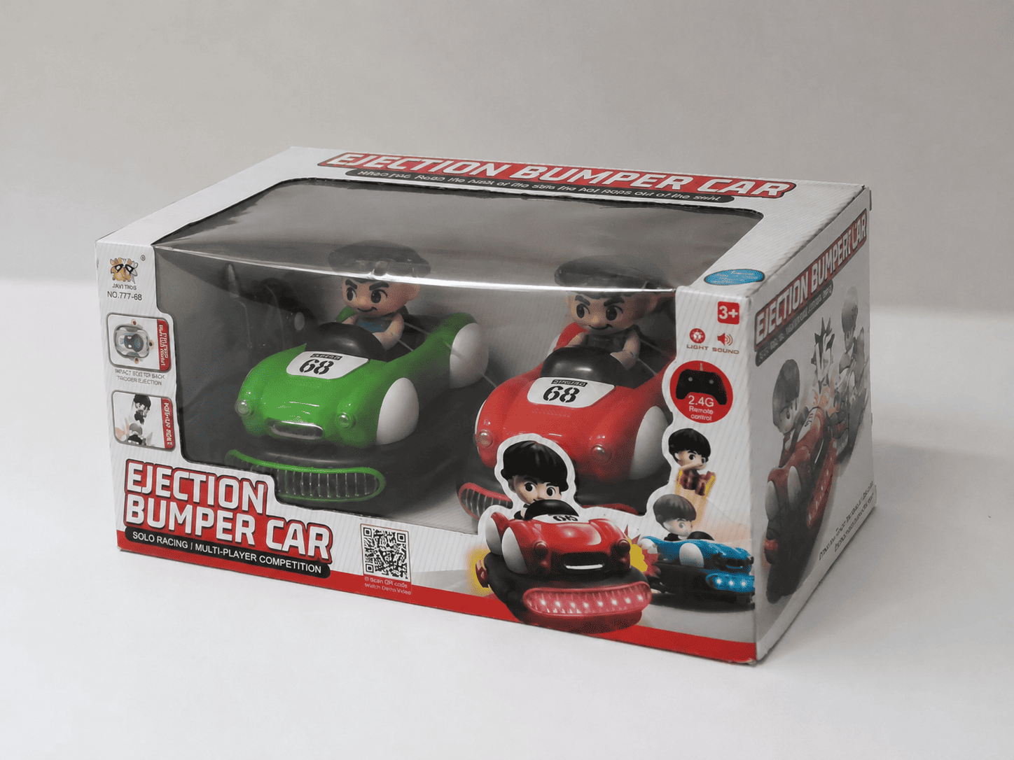 2 Player RC Battle Bumper Cars with Ejecting Drivers, Lights & Sound