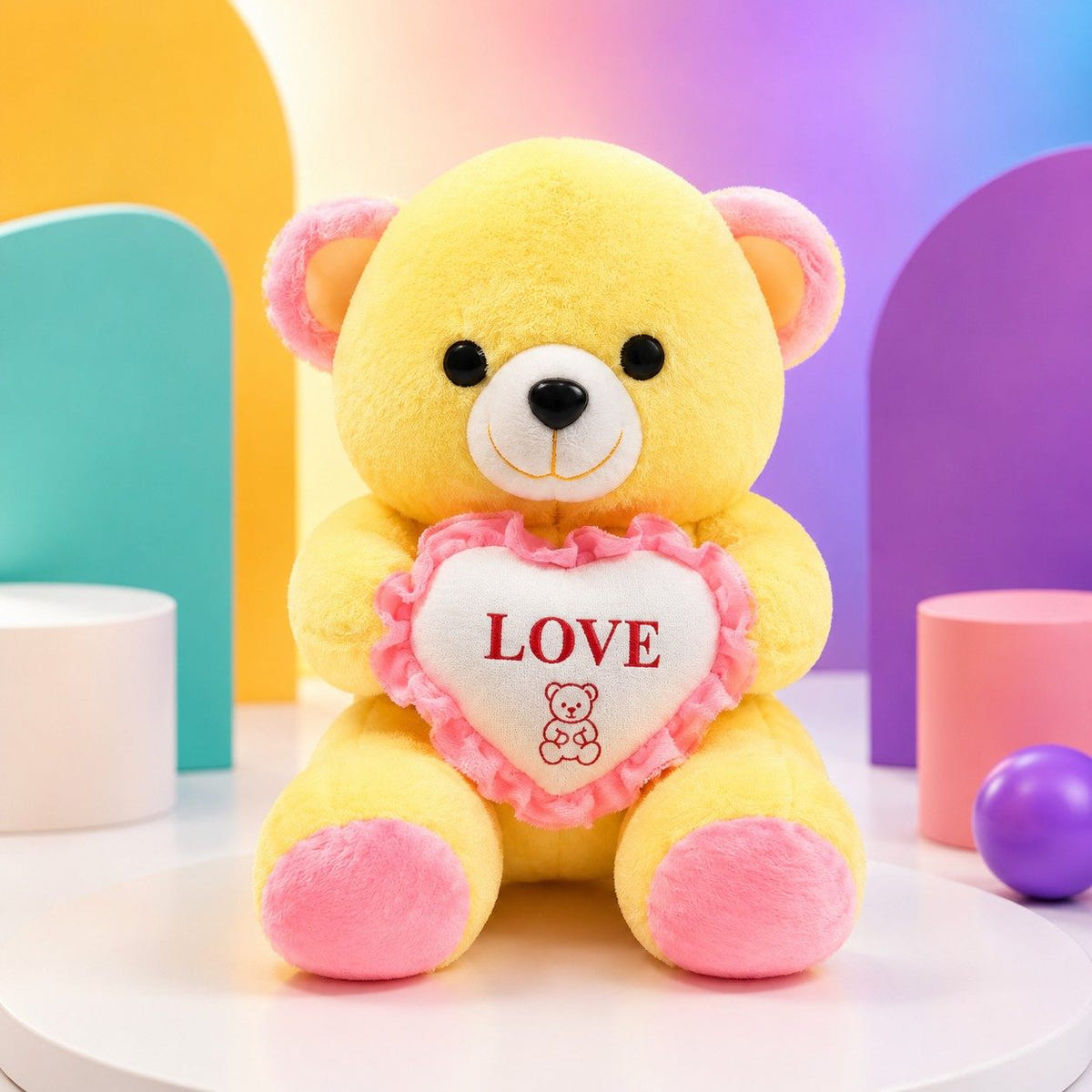 32cm Yellow Teddy Bear with LOVE Heart