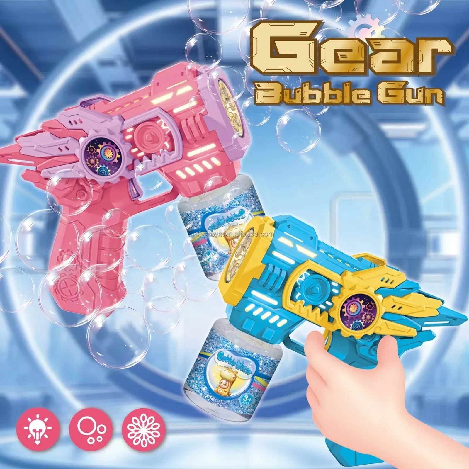 Kids Electric Bubble Gun – Auto LED Bubble Blaster Toy