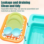 Kids Electric Kitchen Sink Playset with Real Running Water