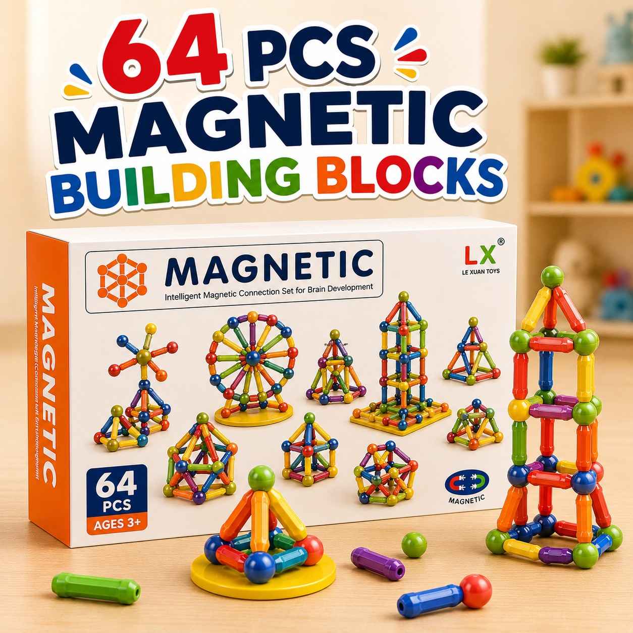 Creative Magnetic 3D Building Set for Kids