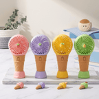Ice Cream Handheld Fan for Kids - Cute Rechargeable Mini Fan