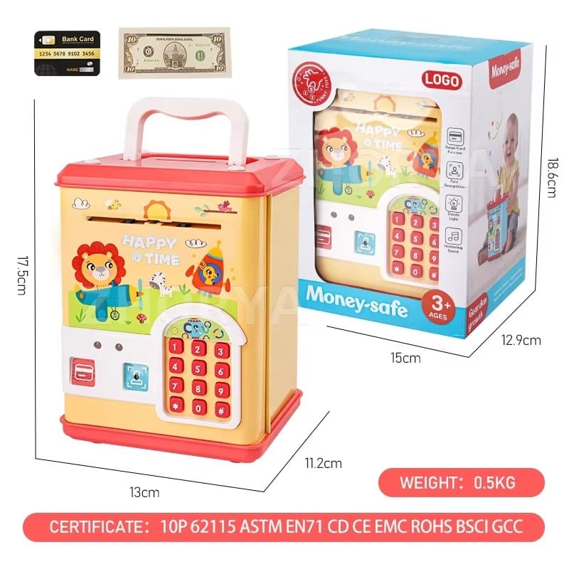 Kids ATM Piggy Bank with Password Lock & Auto Money Roll