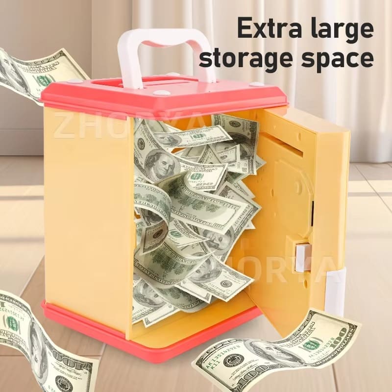 Kids ATM Piggy Bank with Password Lock & Auto Money Roll
