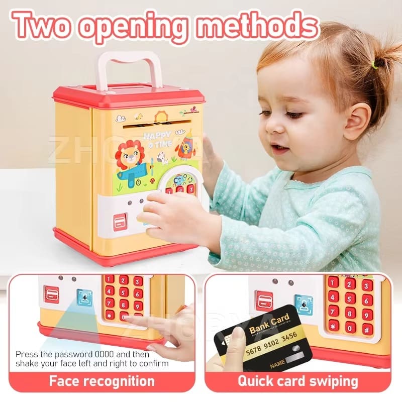 Kids ATM Piggy Bank with Password Lock & Auto Money Roll