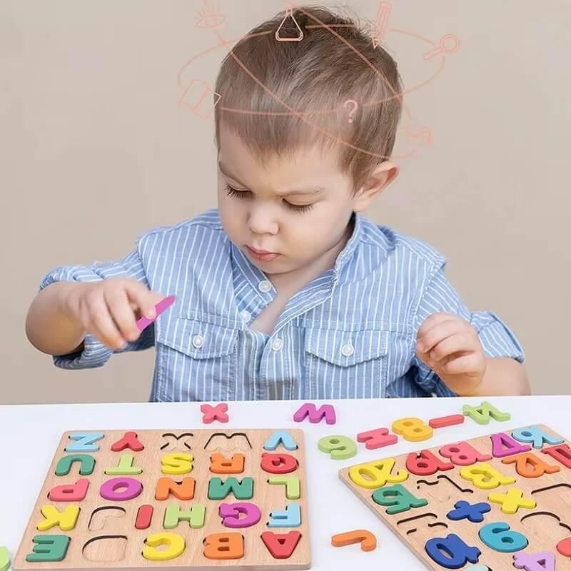 Set of 3Pcs Early Educational Wooden 3D Colorful Learning Board for Kids