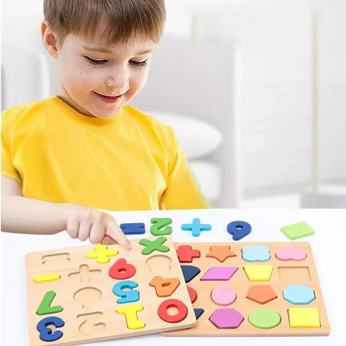 Set of 3Pcs Early Educational Wooden 3D Colorful Learning Board for Kids