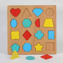 Set of 3Pcs Early Educational Wooden 3D Colorful Learning Board for Kids