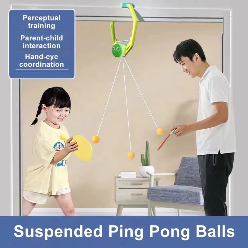 Door Ping Pong Game for Kids - Hanging Table Tennis Trainer