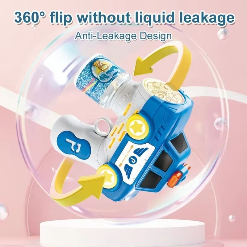 Police Car Bubble Blaster - Electric Bubble Gun with LED Lights for Kids