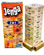 54 Pcs Classic 2-in-1 Jenga Wooden Stacking Tower | Family Board Game for Kids & Adults