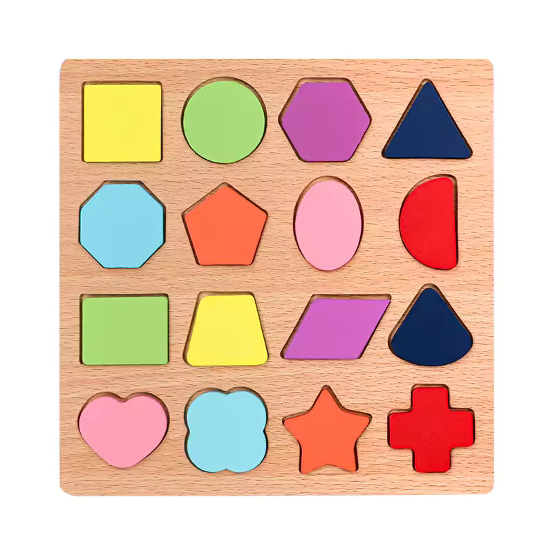 Set of 3Pcs Early Educational Wooden 3D Colorful Learning Board for Kids