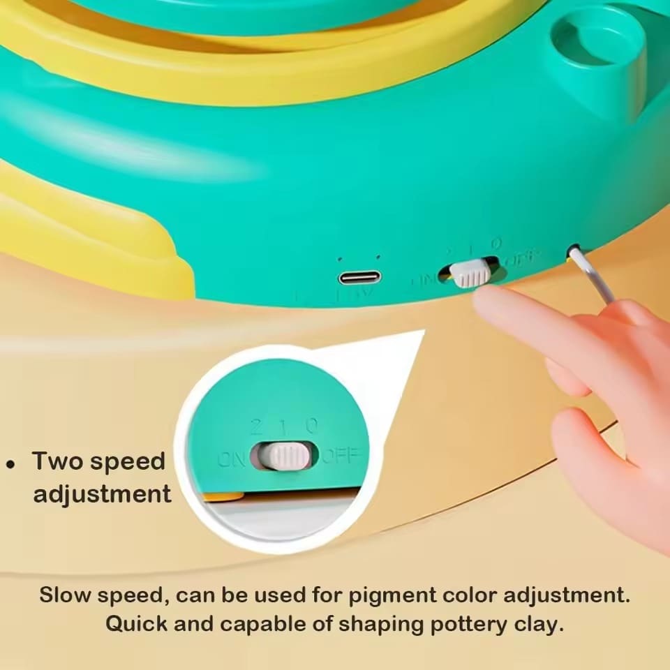 DIY Children's Pottery Wheel for Kids - Motorized Clay Art Studio Kit