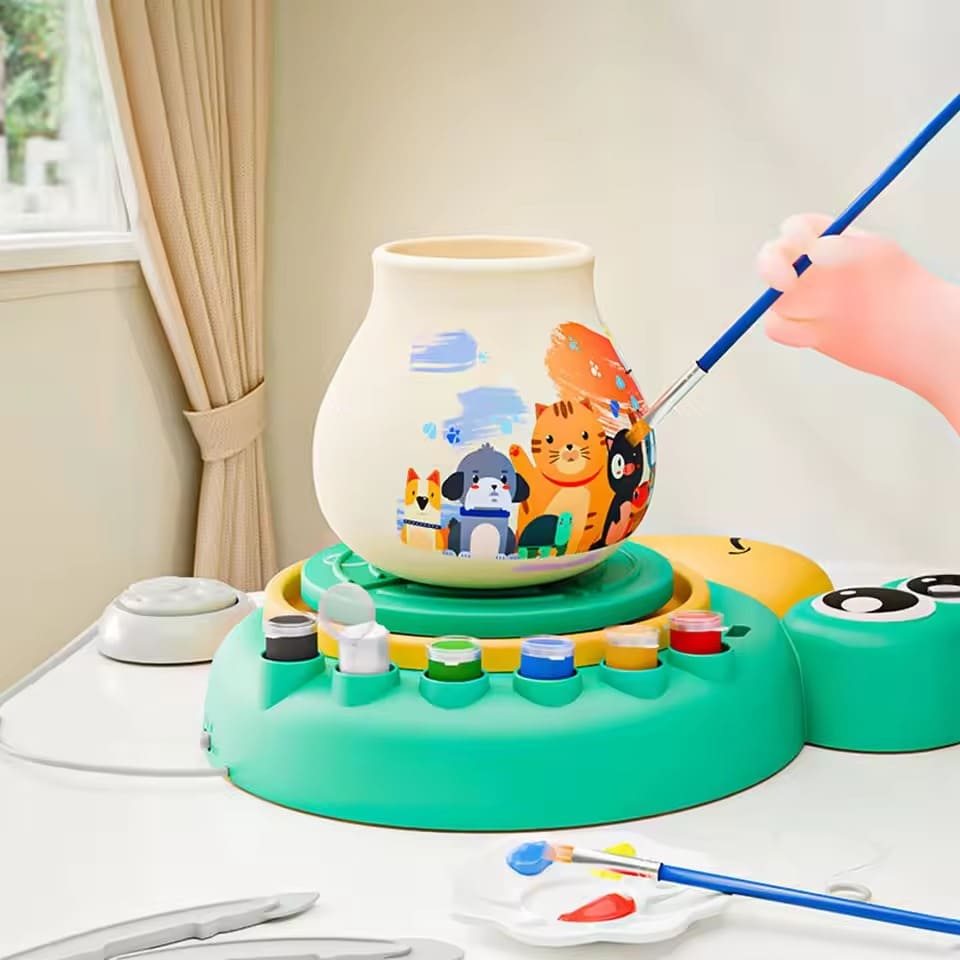 DIY Children's Pottery Wheel for Kids - Motorized Clay Art Studio Kit