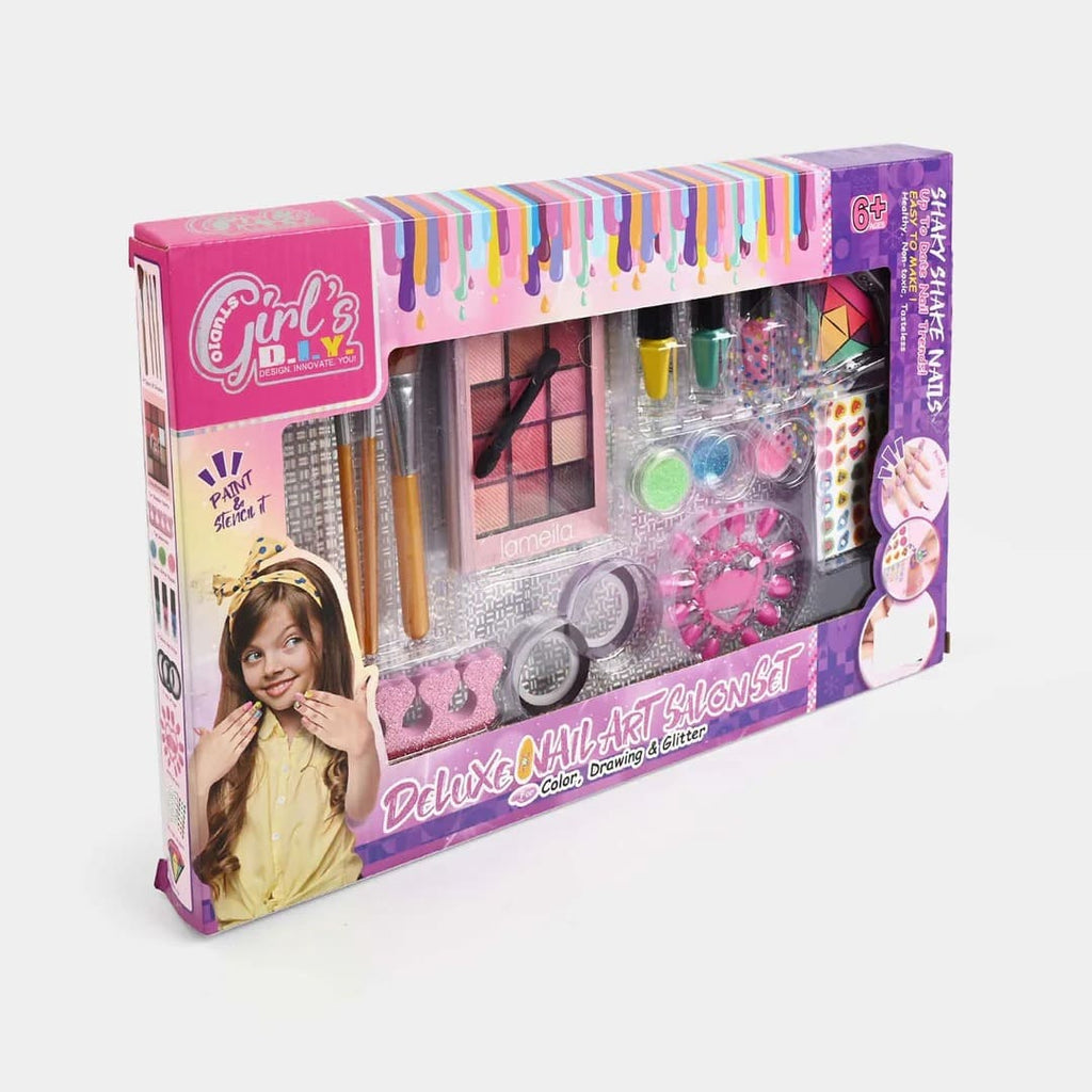 Deluxe Kids Nail Art Salon Set – Makeup & Beauty Kit