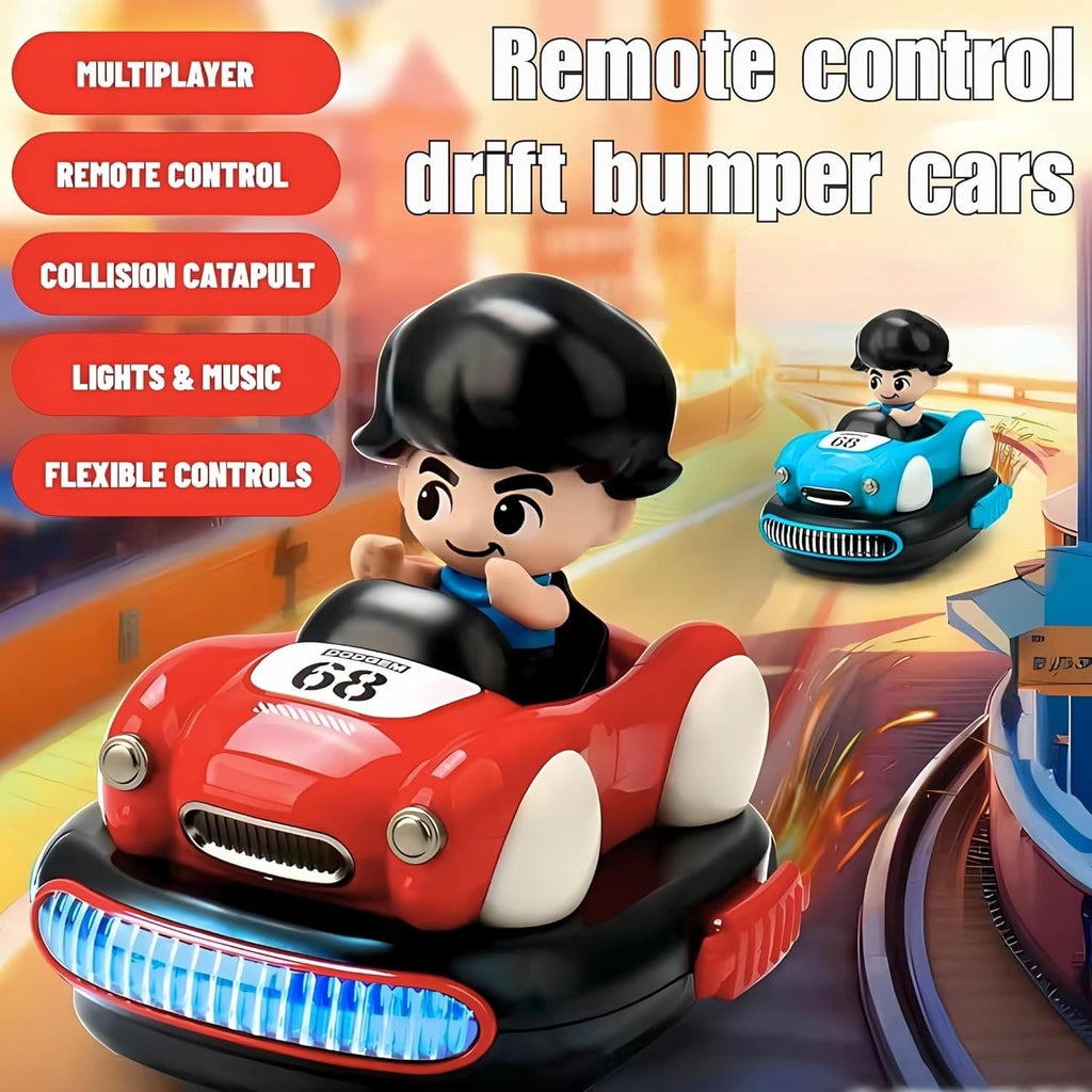 2 Player RC Battle Bumper Cars with Ejecting Drivers, Lights & Sound