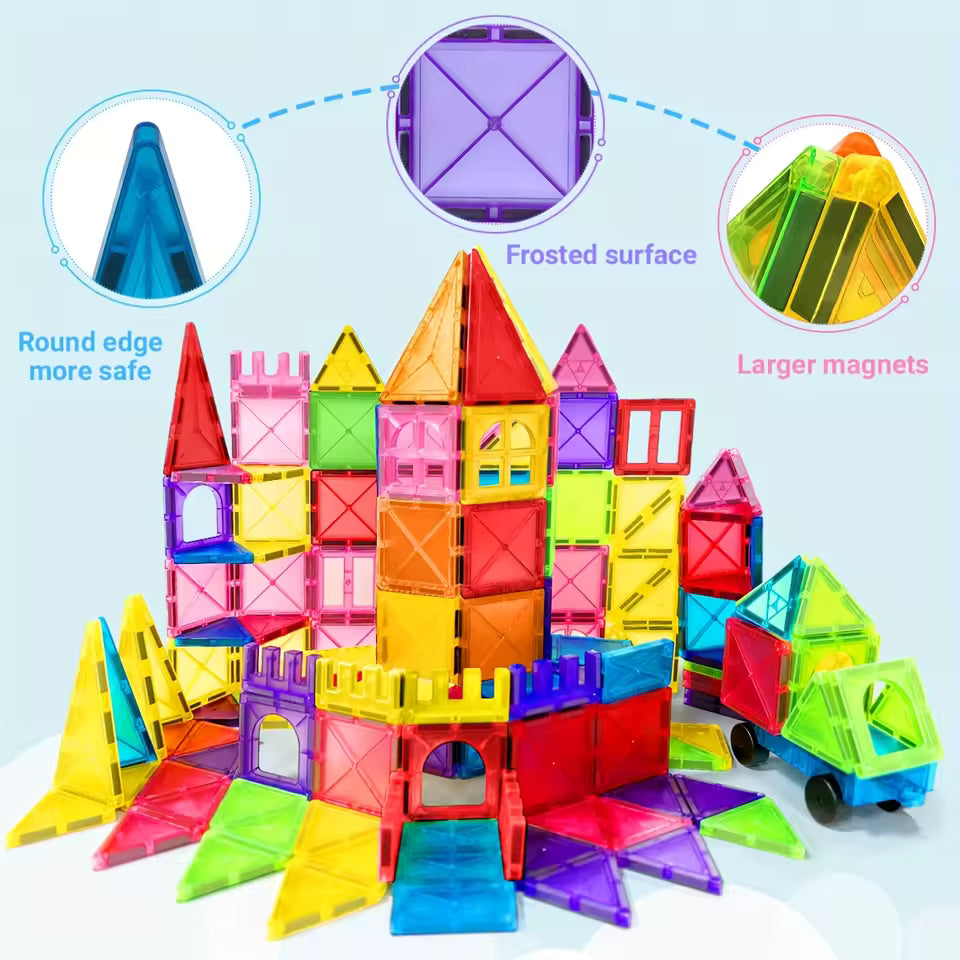 30Pcs Magnetic Building Tiles for Kids – STEM Construction Toy