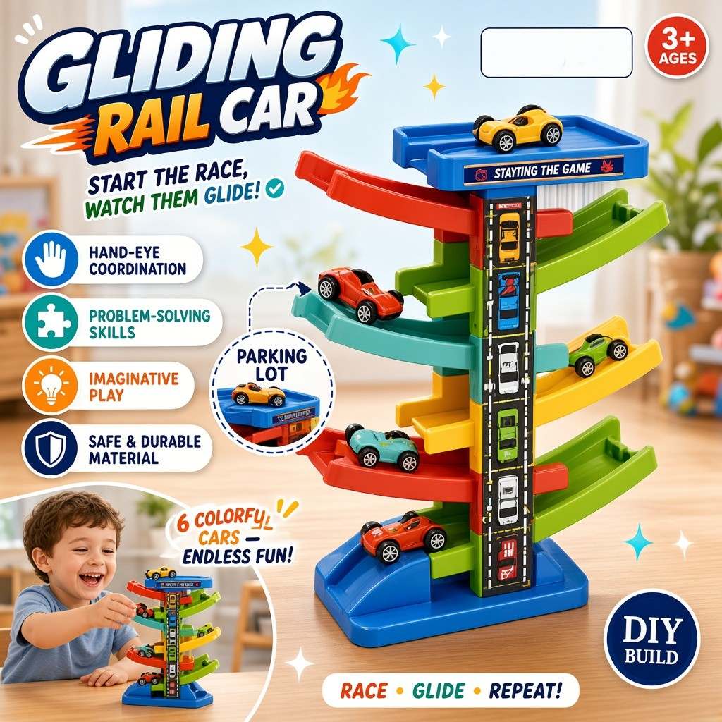 DIY Gliding Rail Car Track Set
